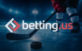 An image showing a hockey ring and the betting.us logo